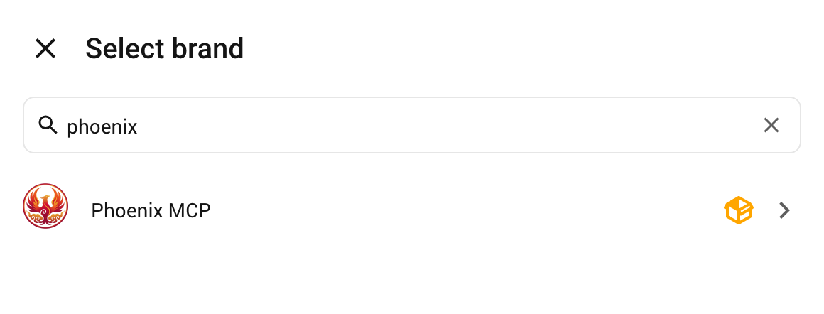 Home Assistant Add Integration dialog showing the Phoenix MCP result
